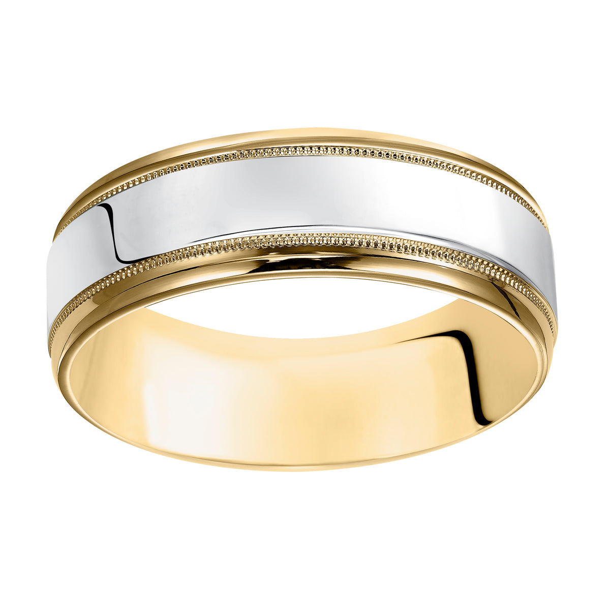 Luxurious Yet Classic this Standard Fit Wedding Band Features a Bright Polished Finish with Milgrain Detailing and Round Edges