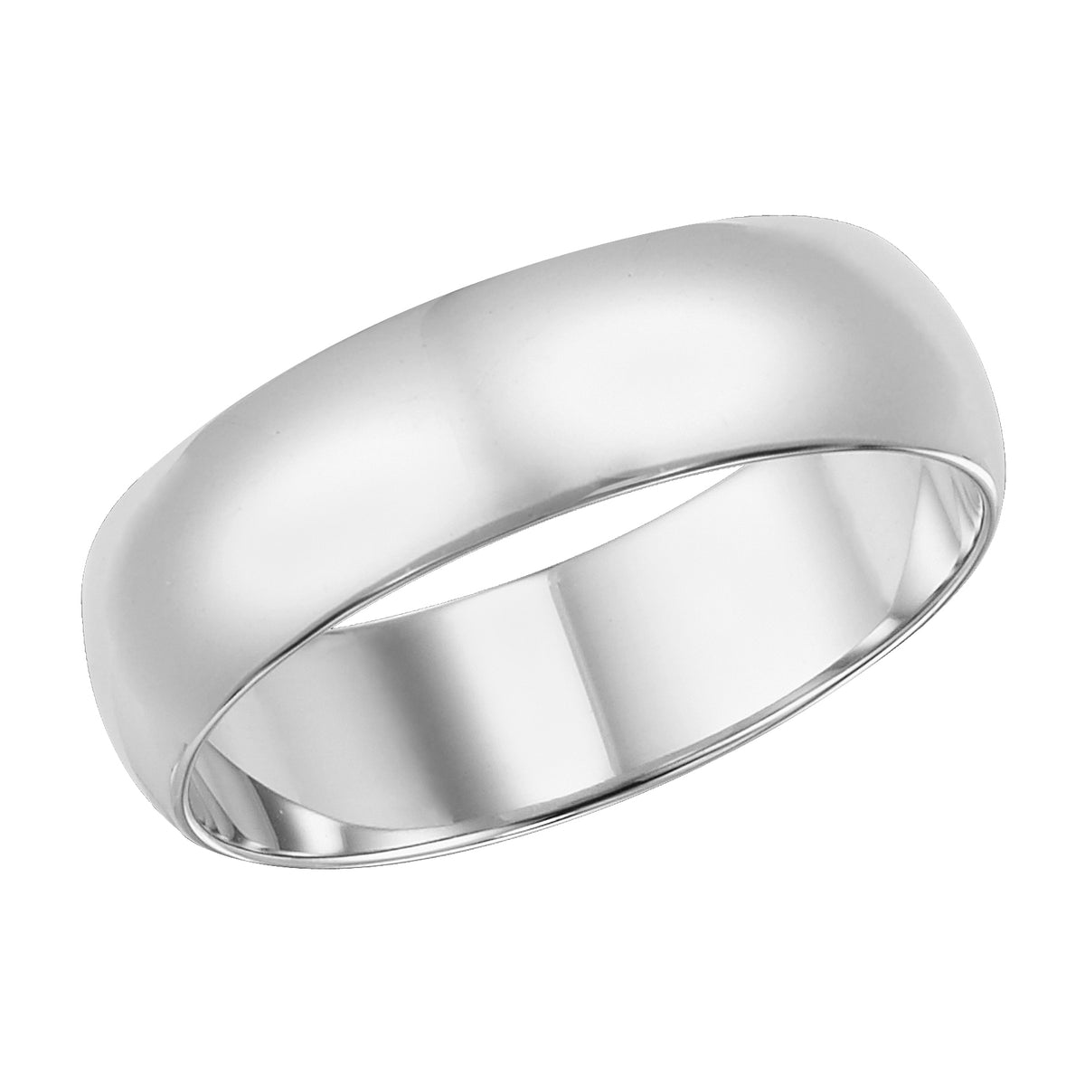 This low-dome styled, band features a high polished finish for a sleek look