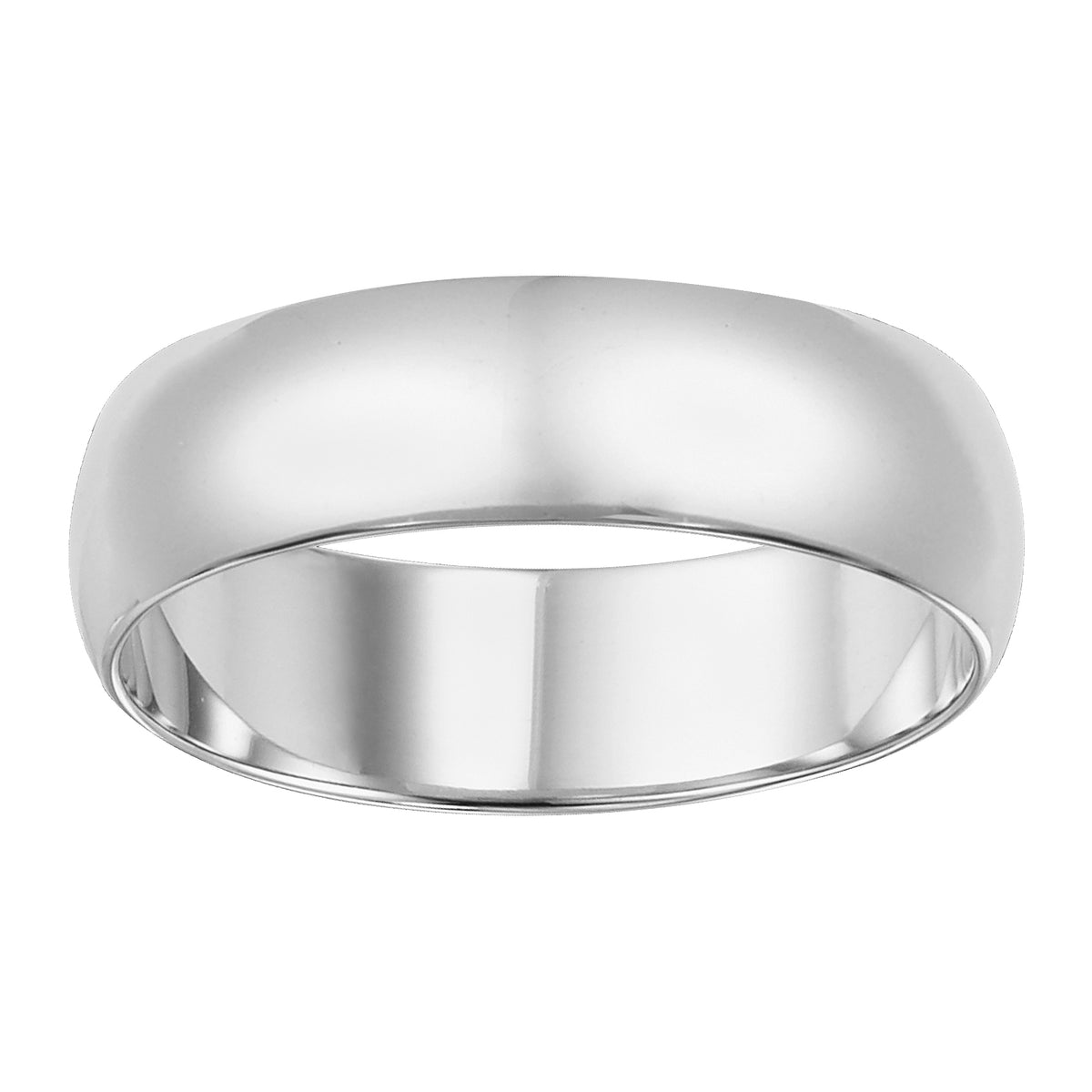 This low-dome styled, band features a high polished finish for a sleek look