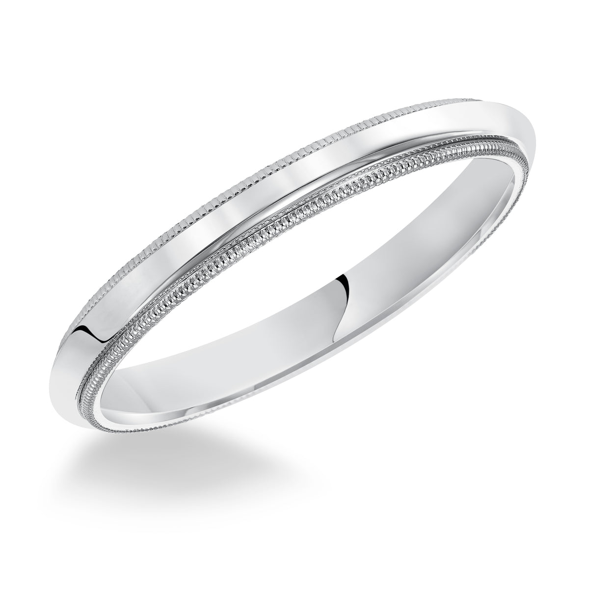 Luxurious yet classic, this this super domed, wedding band features a high polished finish and milgrain detailing
