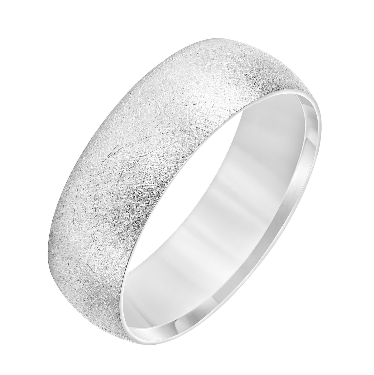 Low Dome Edge To Edge Carved Wedding Band