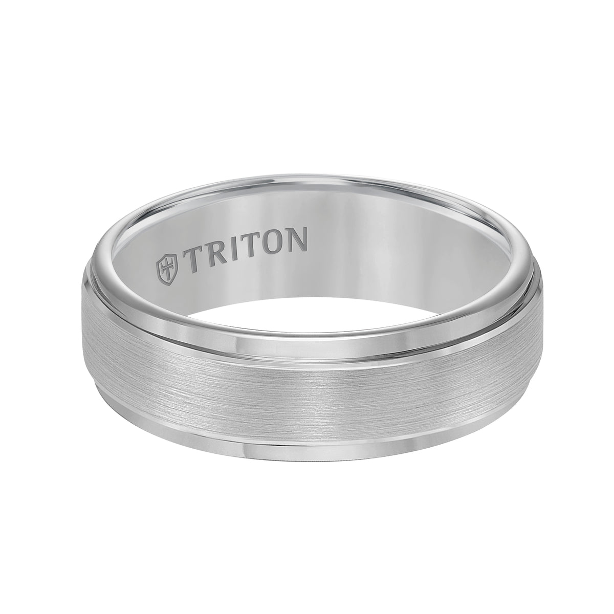 Step Edge Brush Finish Classic Wedding Band
