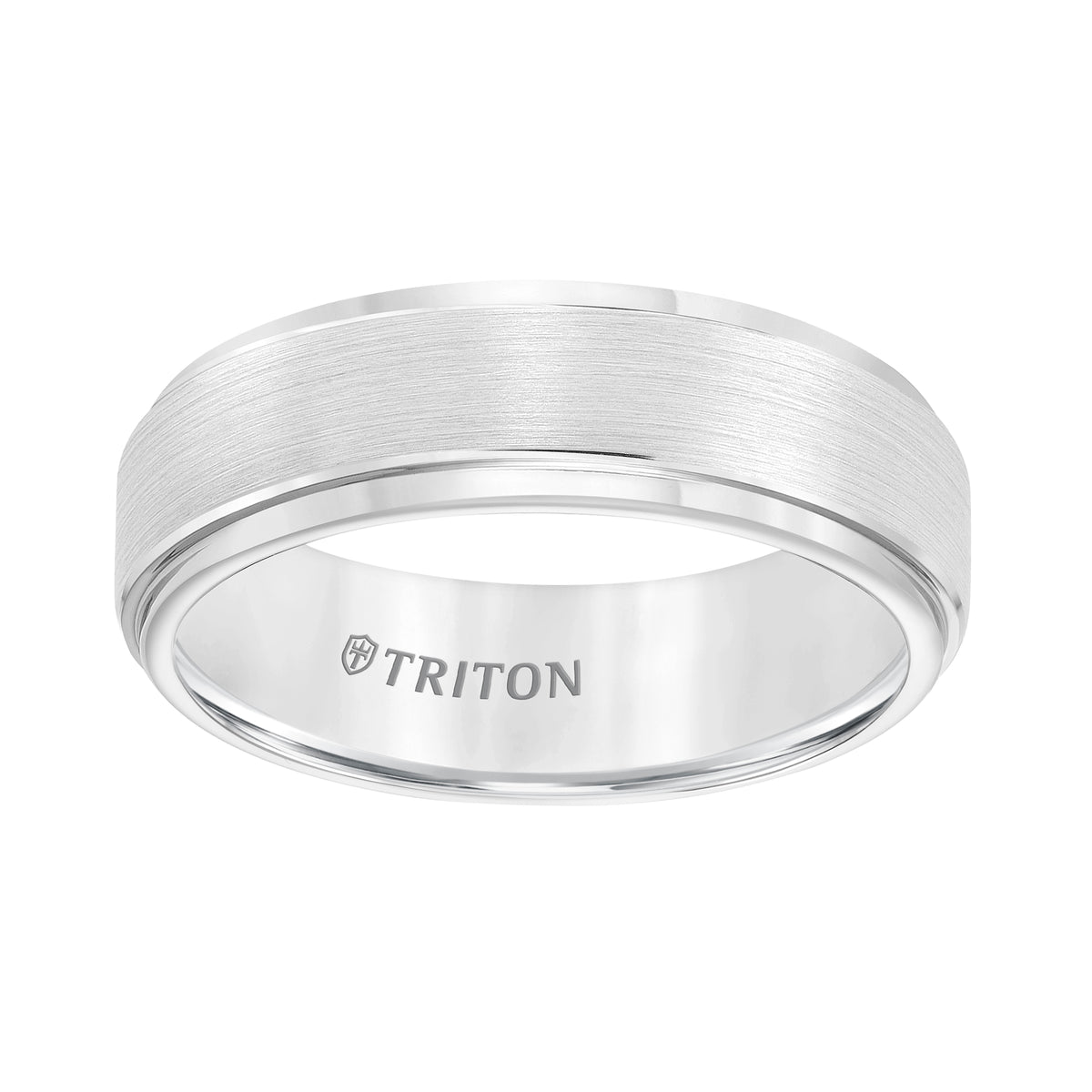 Step Edge Brush Finish Classic Wedding Band
