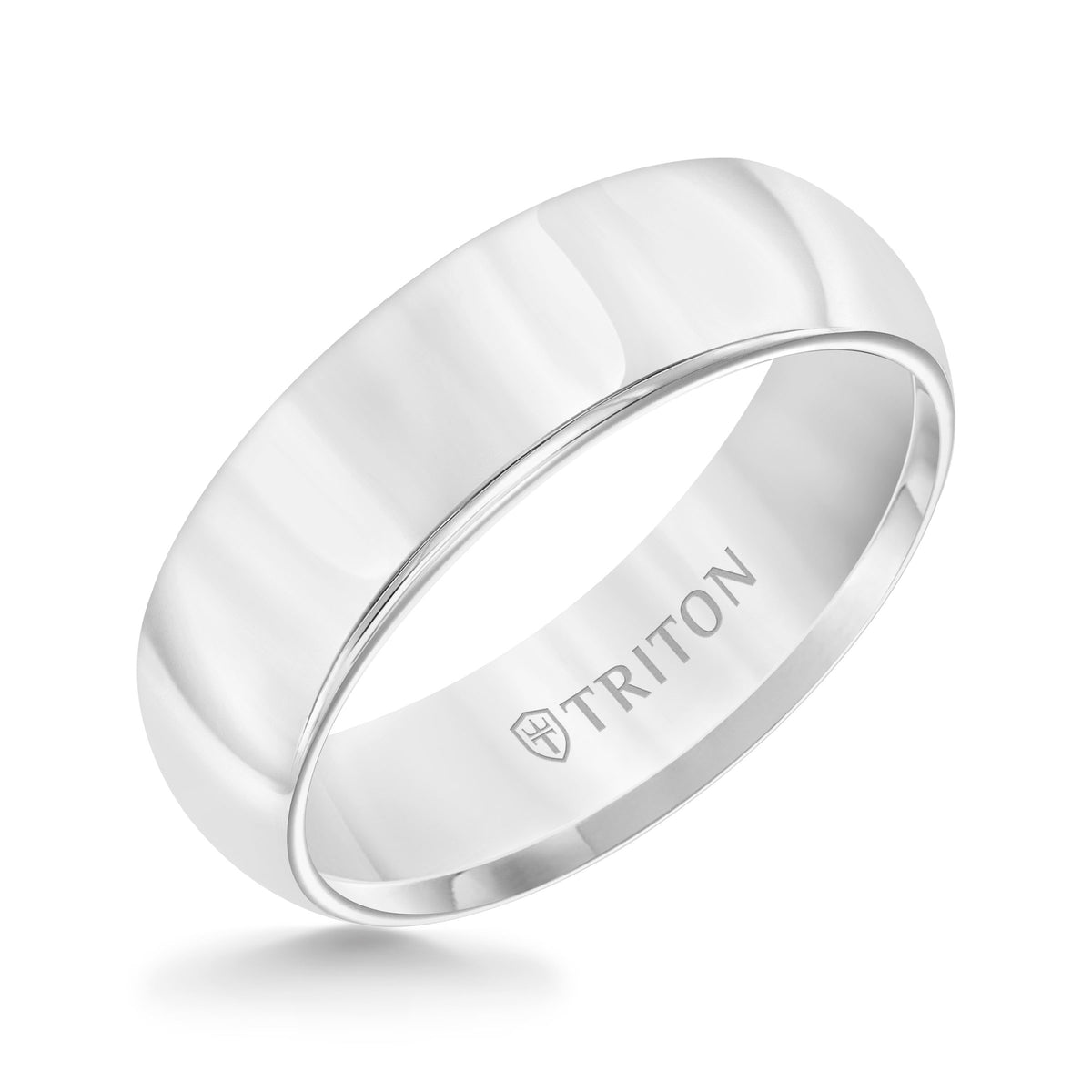 7mm White Tungsten Carbide Bright Polish Domed Comfort Fit Band
