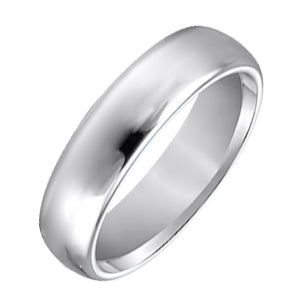 6mm Tungsten Carbide Domed Bright Polished Comfort Fit Band.