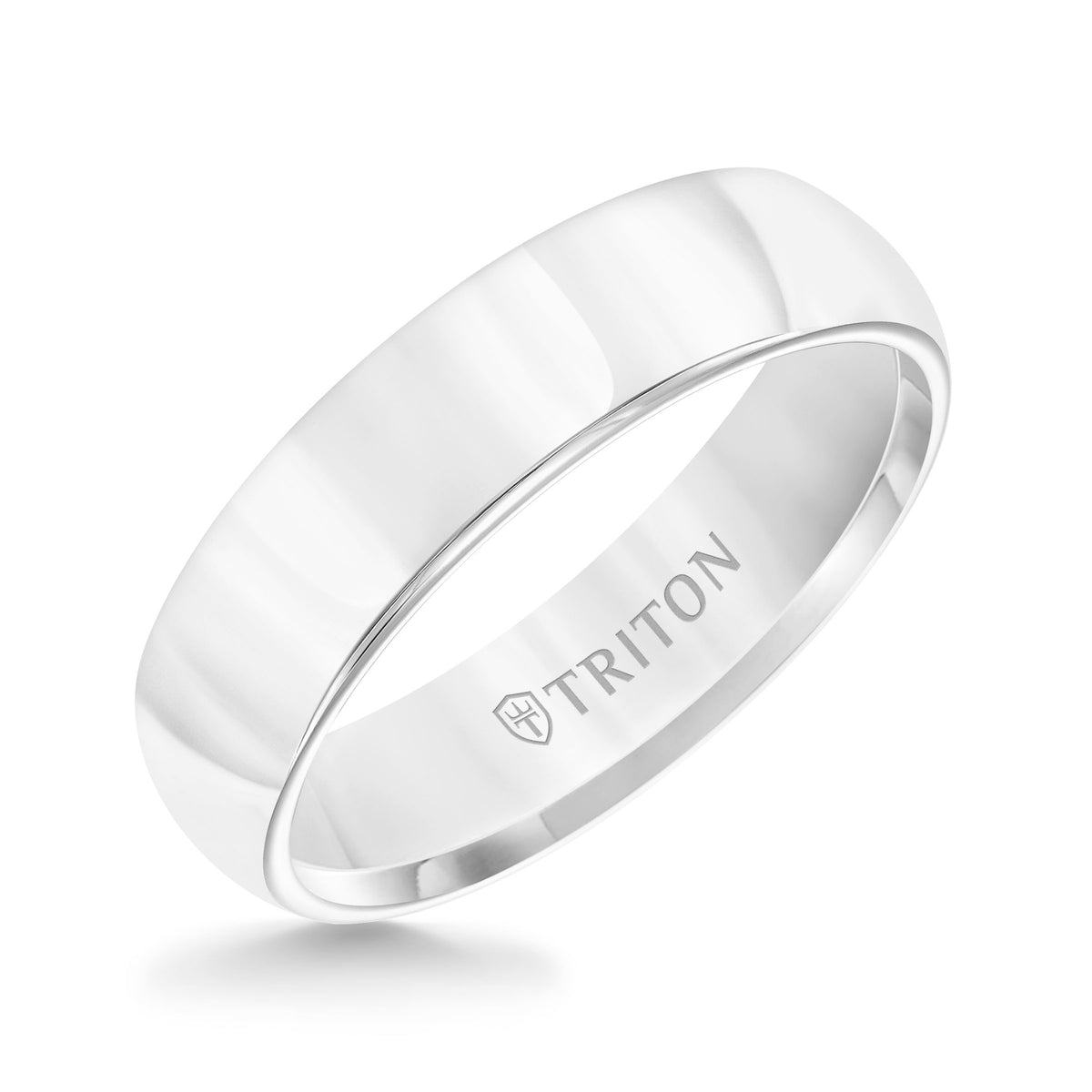 6mm Black Tungsten Carbide Domed Bright Polished Comfort Fit Band.