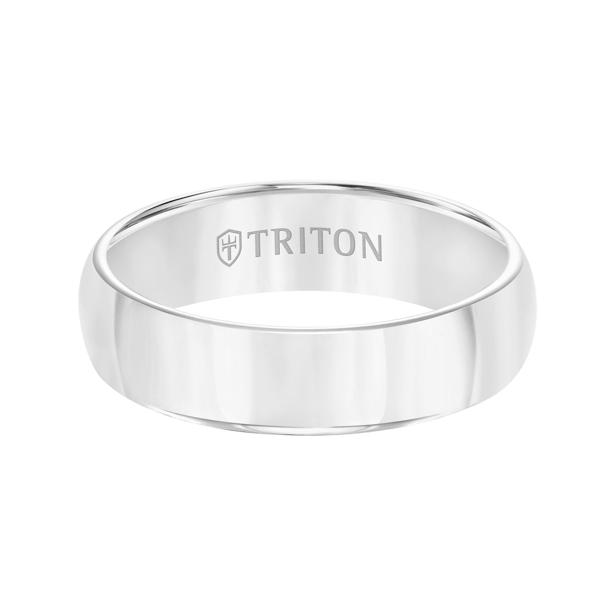 6mm Black Tungsten Carbide Domed Bright Polished Comfort Fit Band.