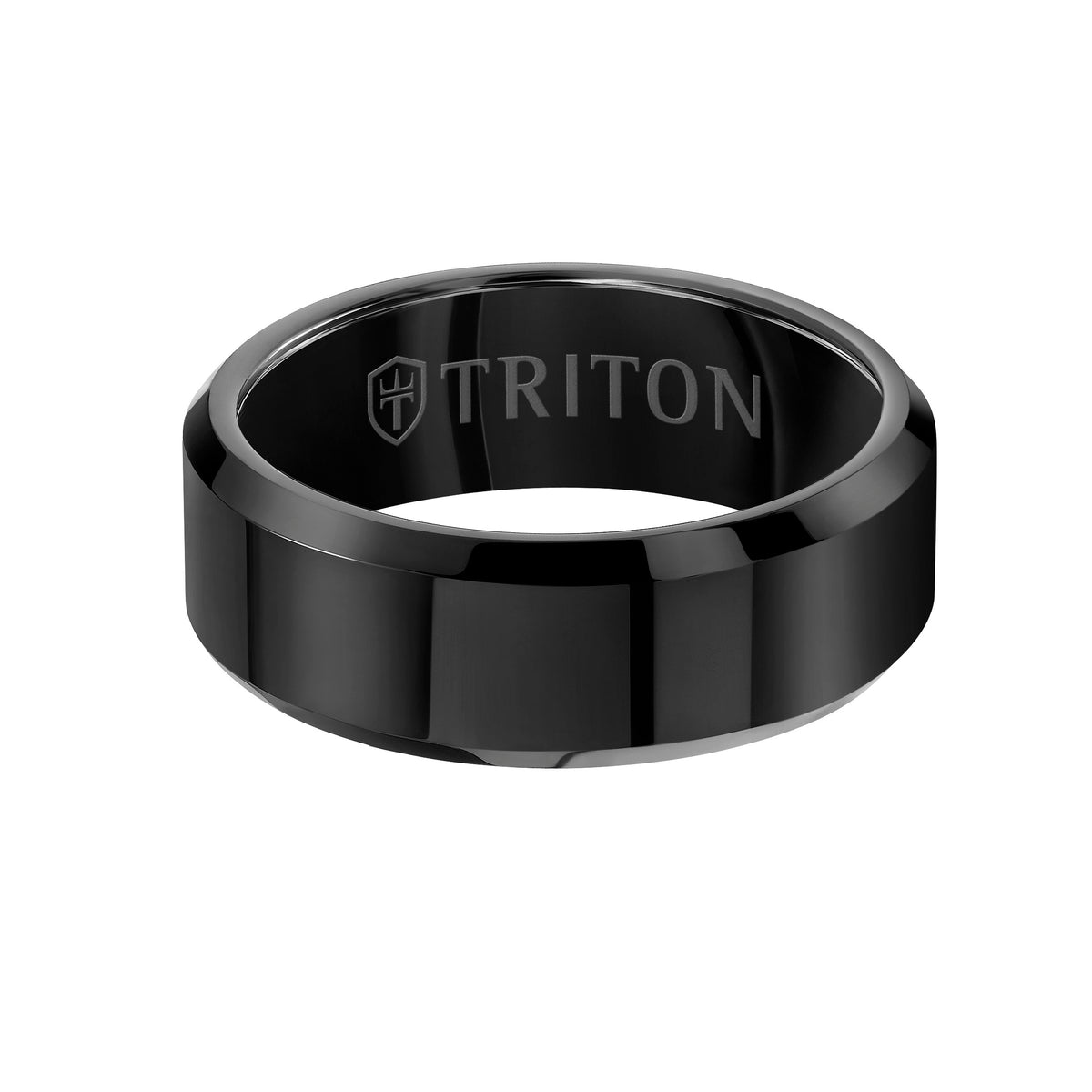 8mm Tungsten Carbide Bright Polished Bevel Edge Comfort Fit Band