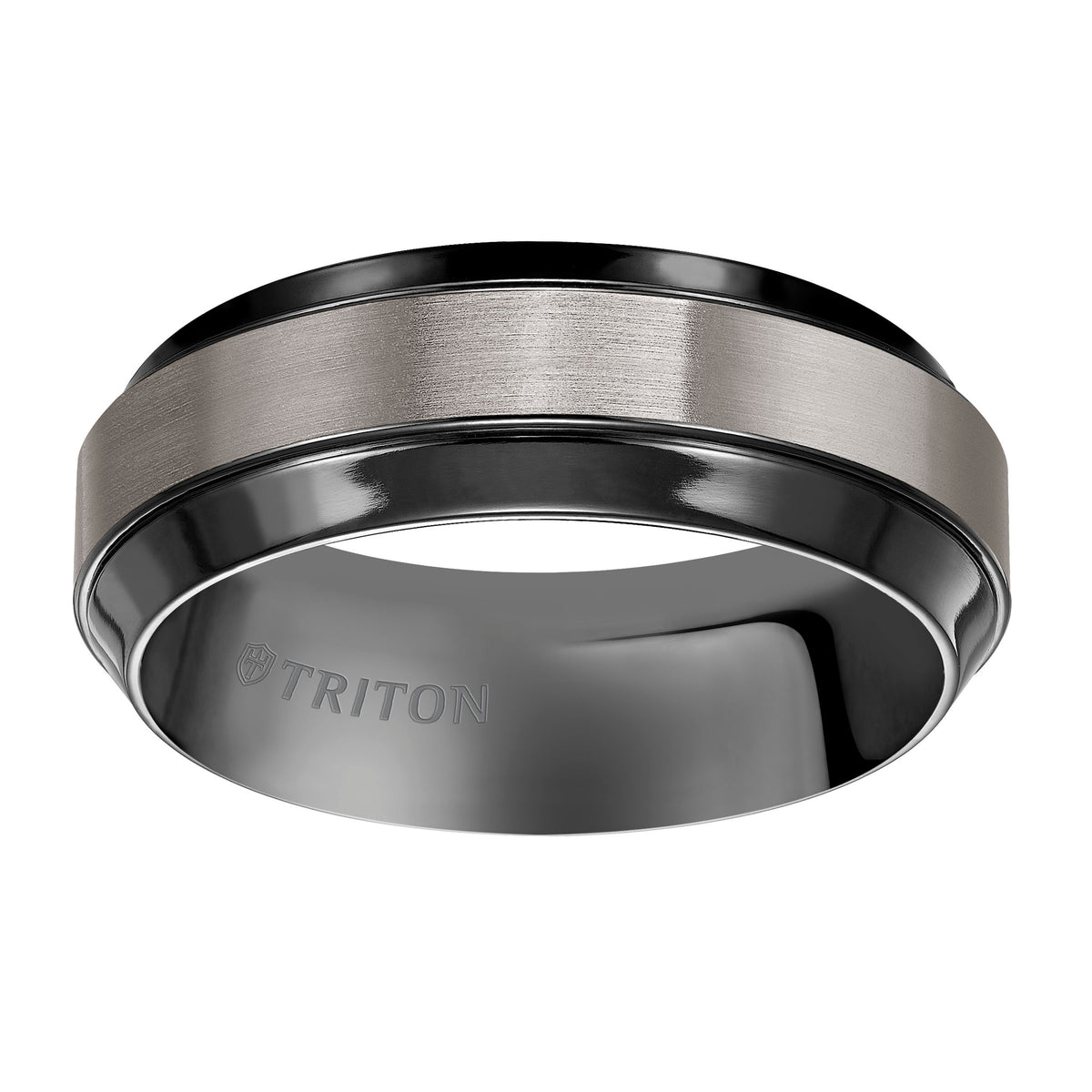 8mm Black titanium Flat with Beveled Edge Comfort Fit Band