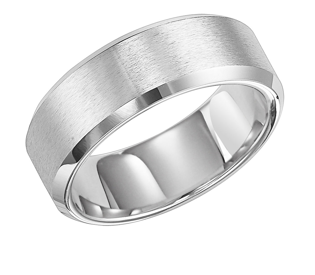 8mm Cobalt Brush Finish Bevel Edge Comfort Fit Band