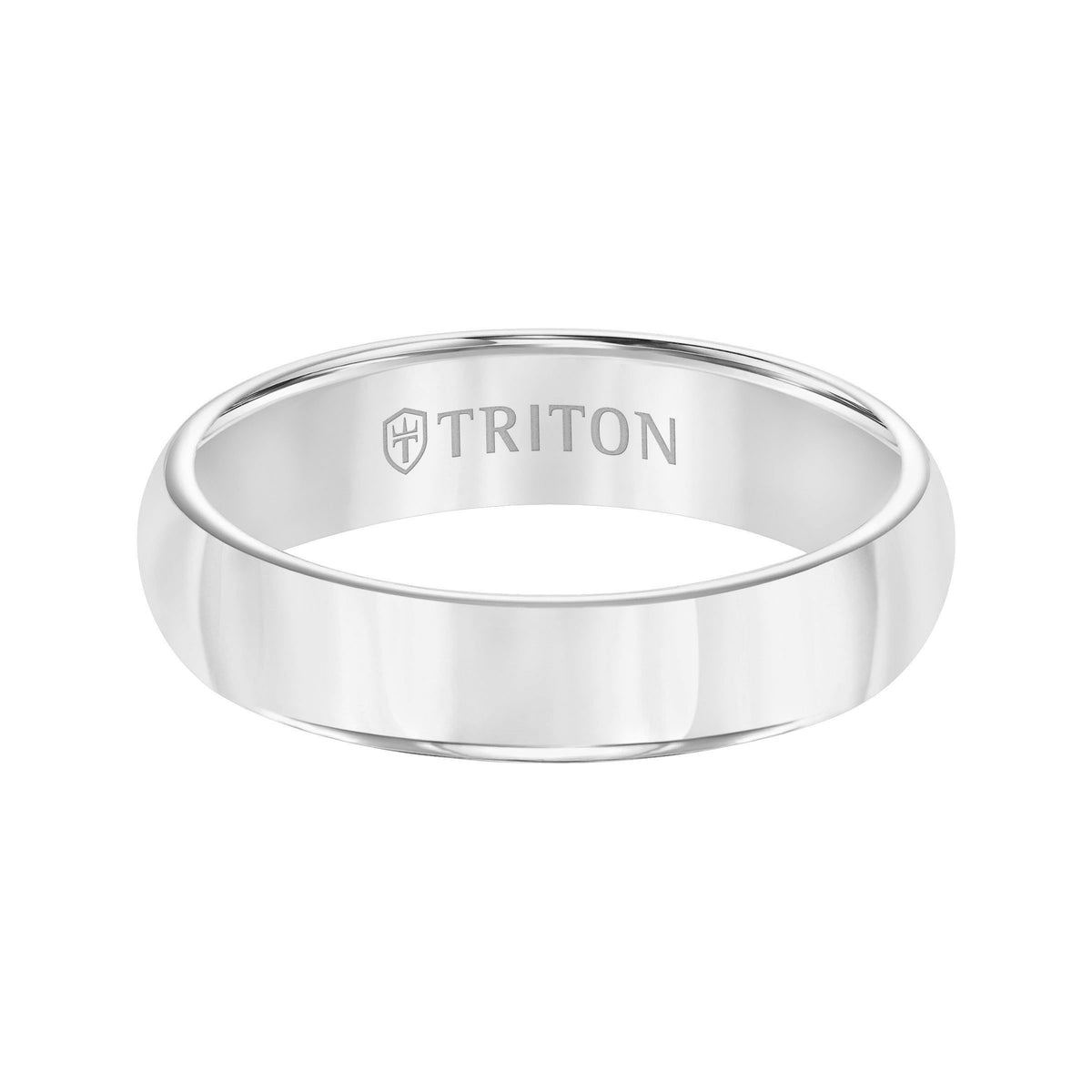 5MM White Tungsten Bright Polish Domed Comfort Fit Band