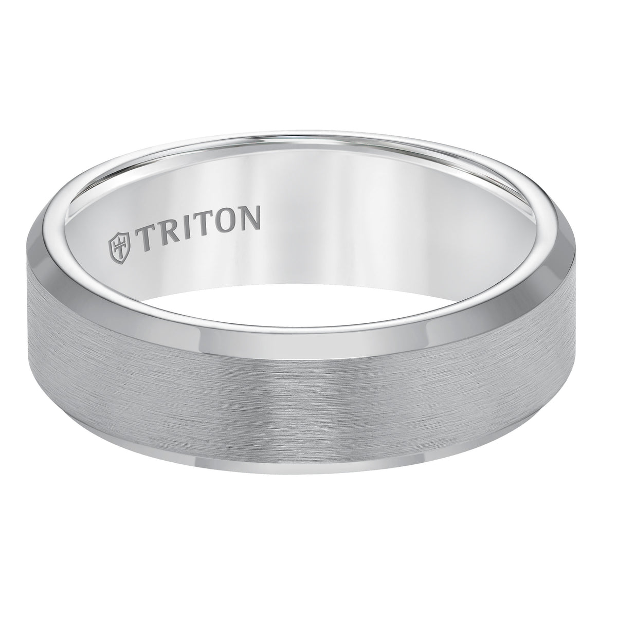 Brush Finish Bevel Edge Classic Wedding Band