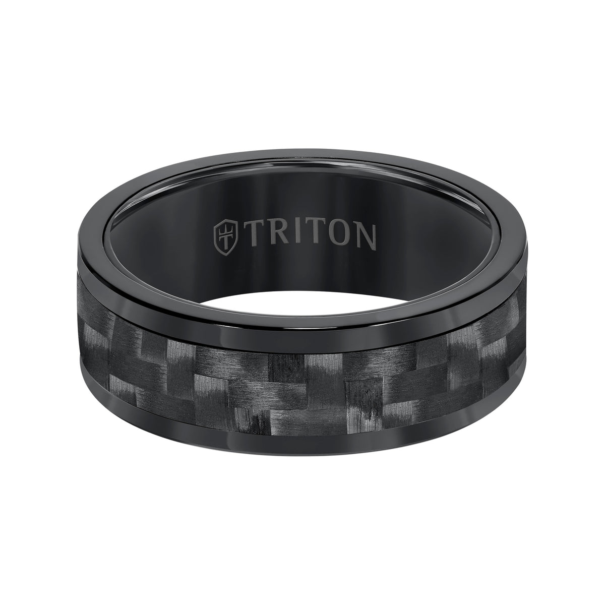 8MM Comfort Fit Rose Tungsten Carbide with Black 3K Carbon Fiber Insert Center & Bright Rims