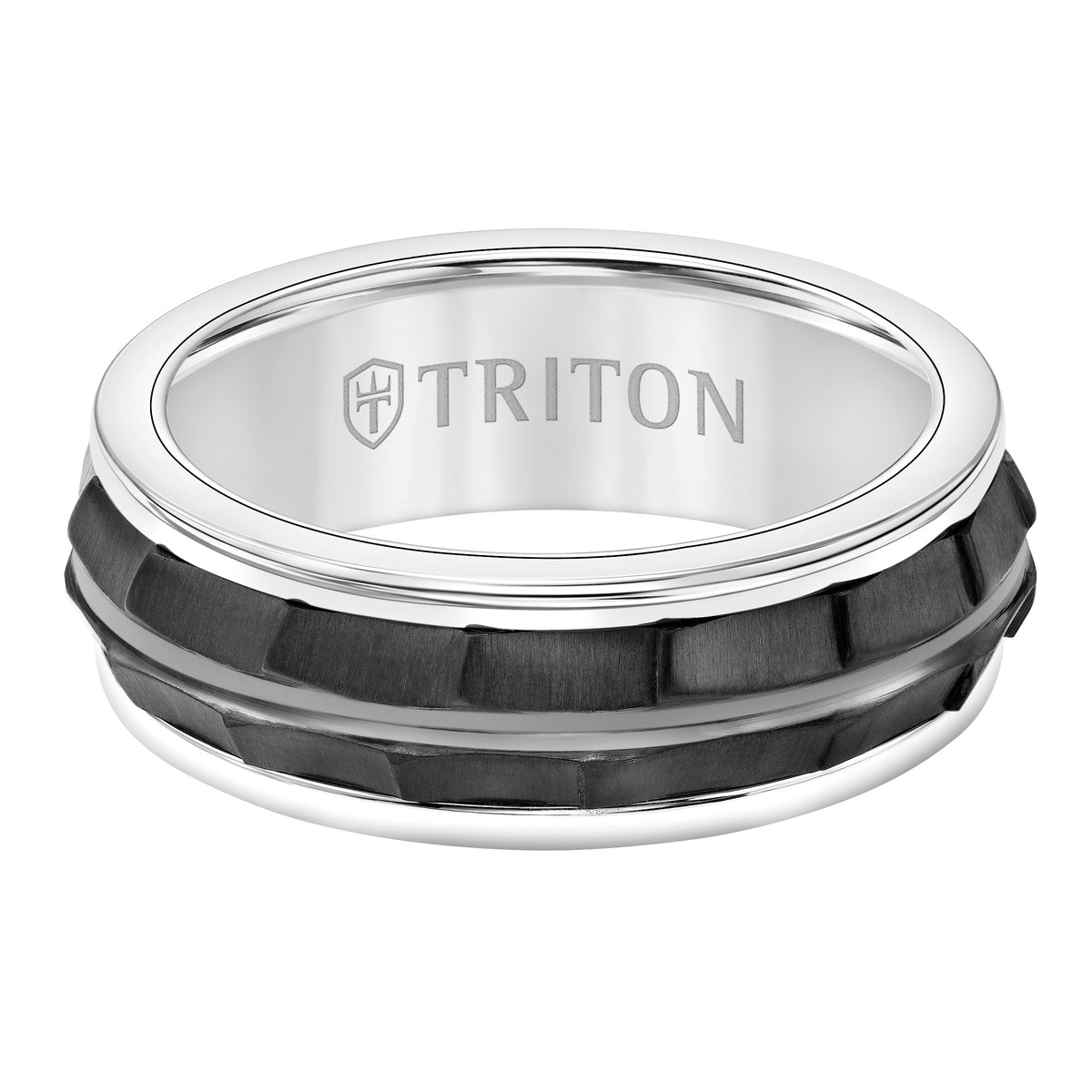 Round Edge Black Titanium Insert Wedding Band