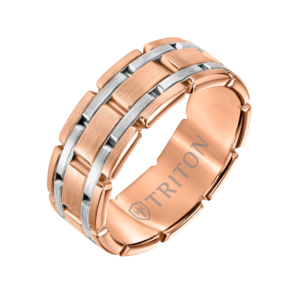 Satin Finish Steel Edge Contemporary Wedding Band