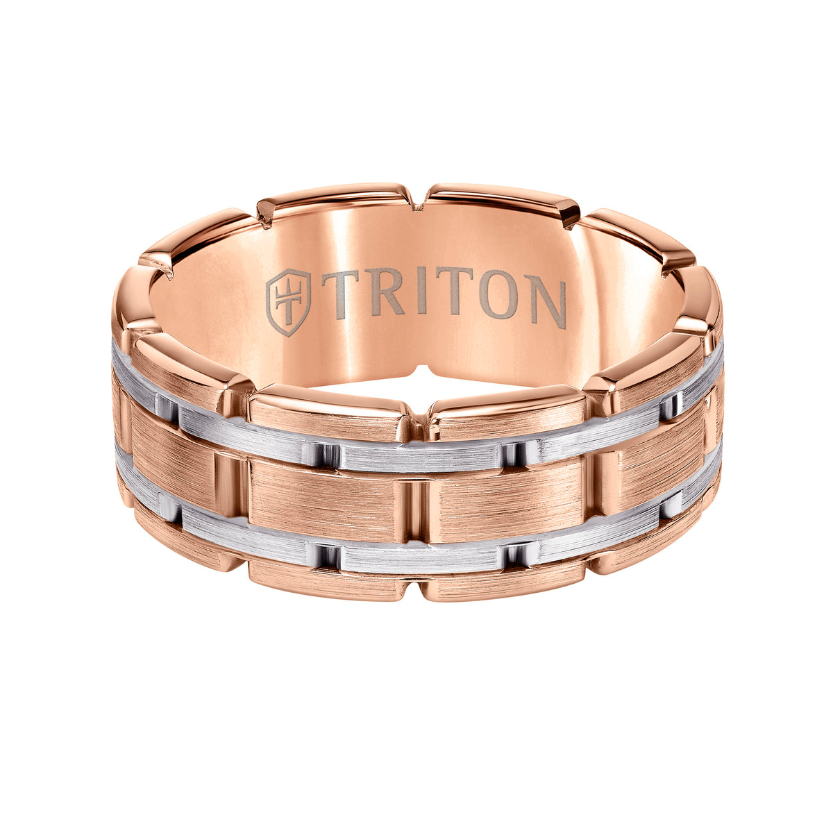 Satin Finish Steel Edge Contemporary Wedding Band