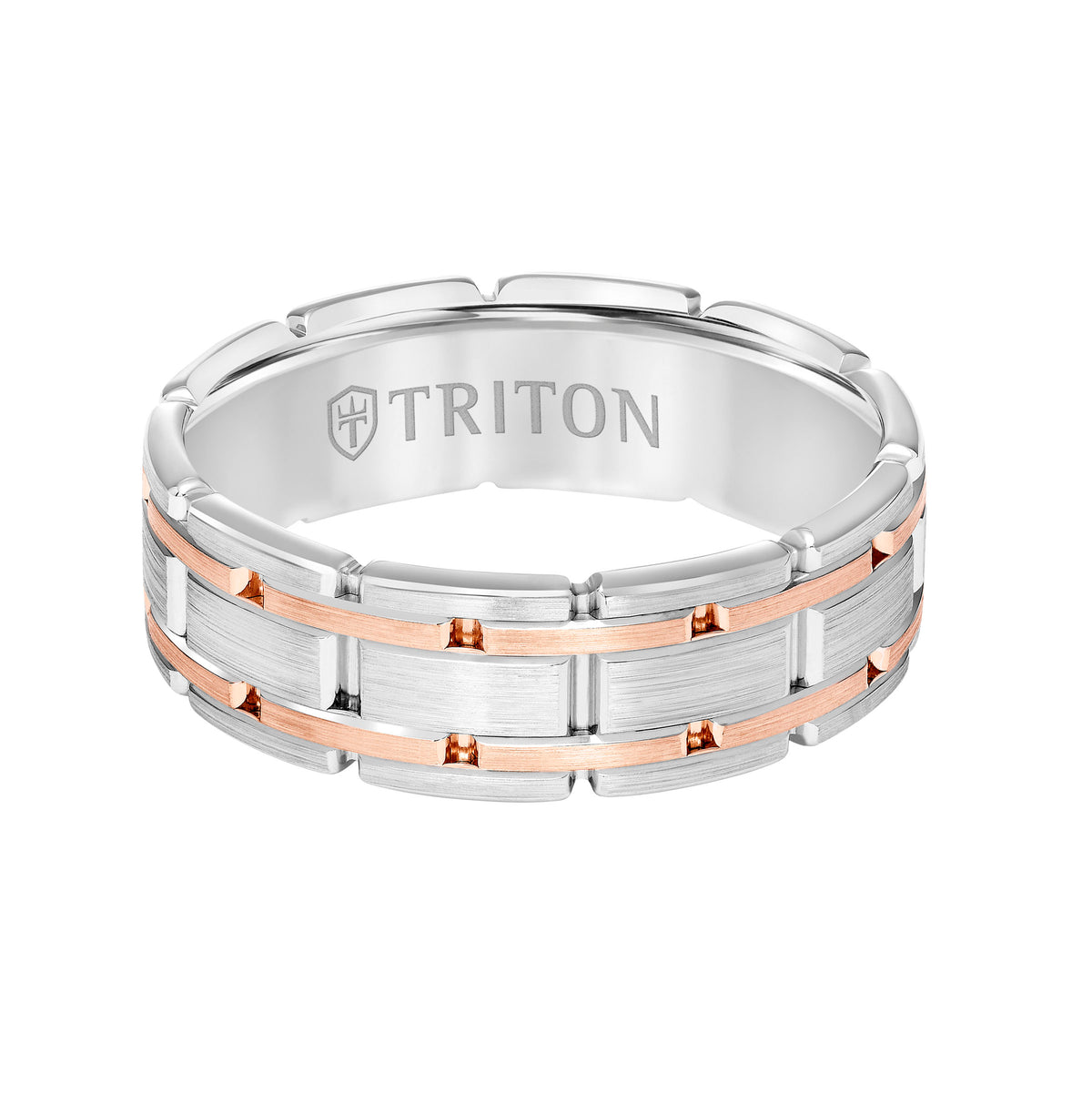 Satin Finish Steel Edge Contemporary Wedding Band