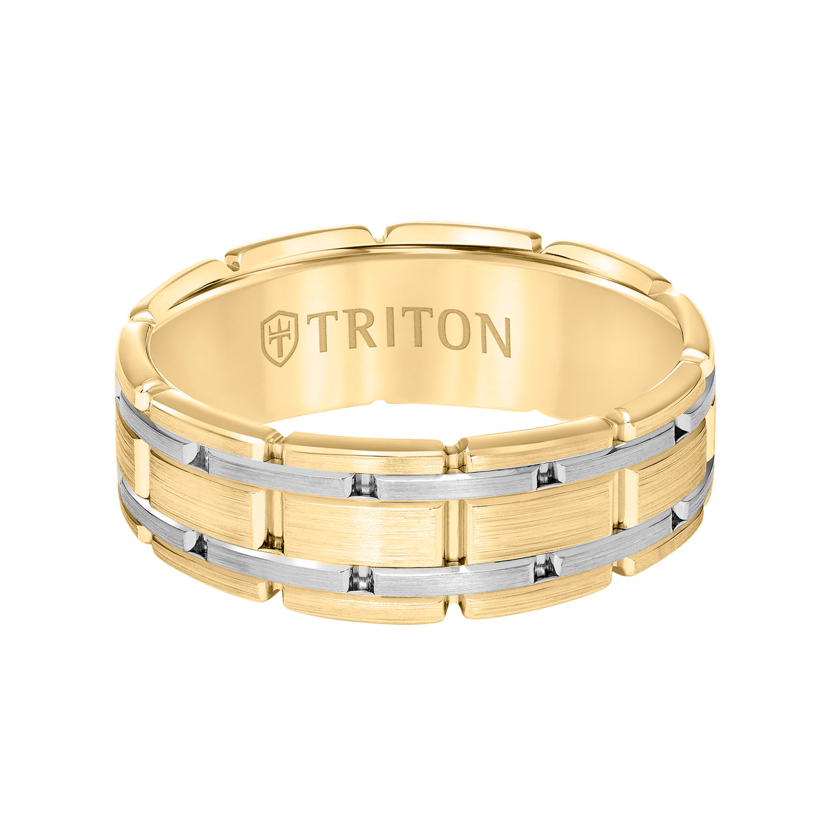 Satin Finish Steel Edge Contemporary Wedding Band