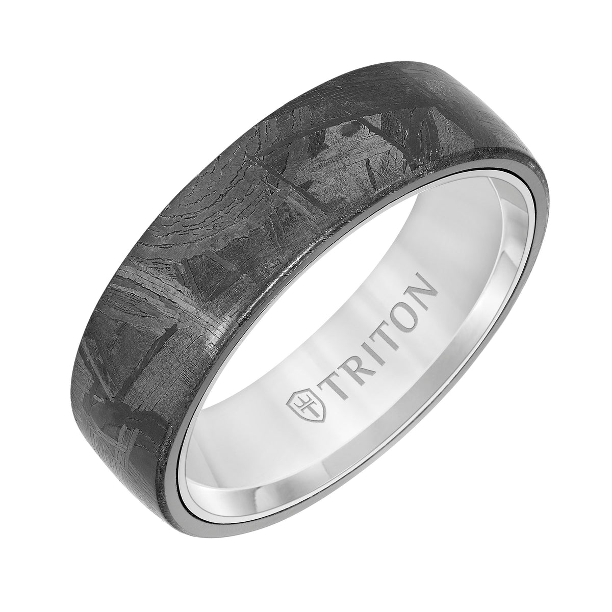 Flat Edge Meteorite Top Contemporary Wedding Band