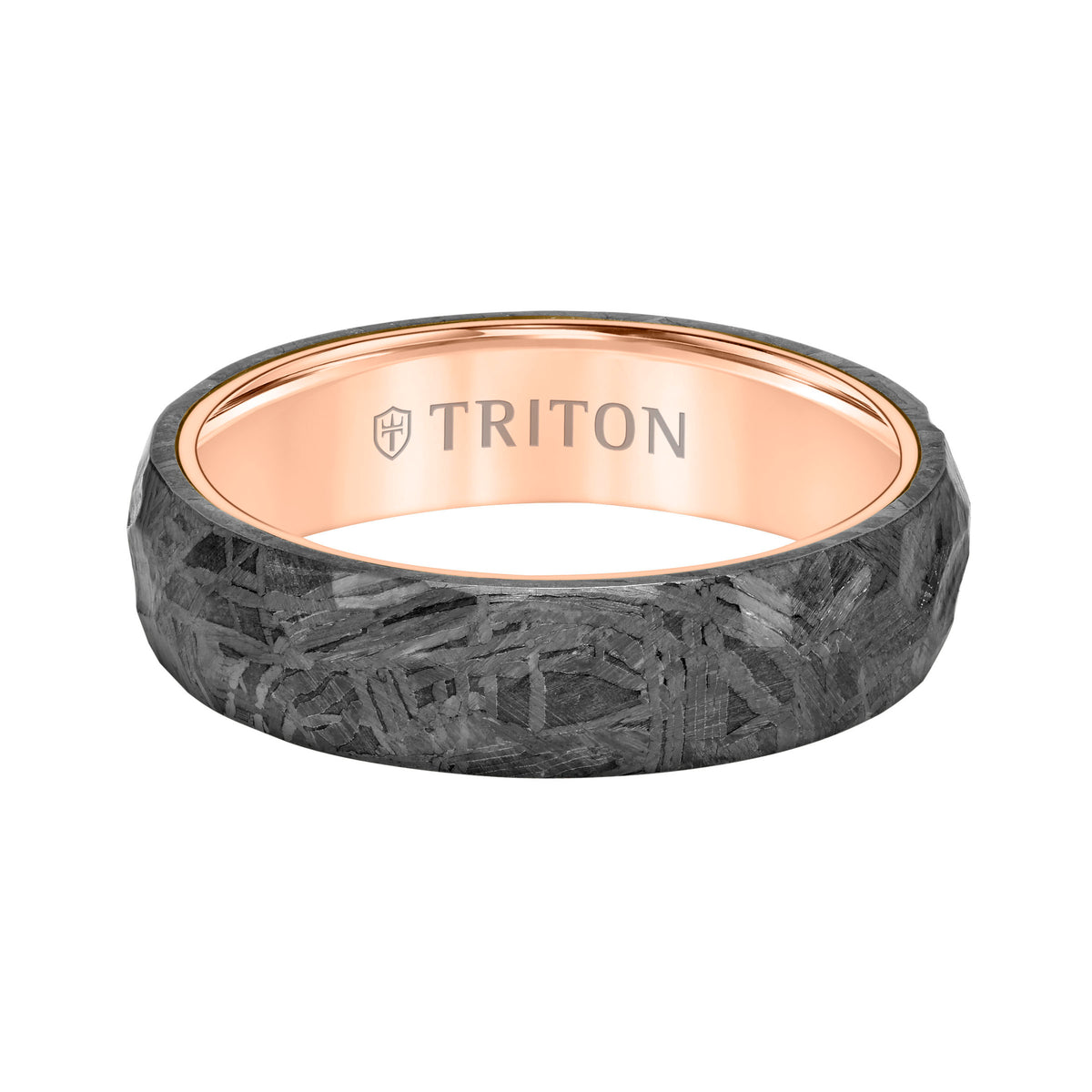 Flat Edge Meteorite Top Contemporary Wedding Band