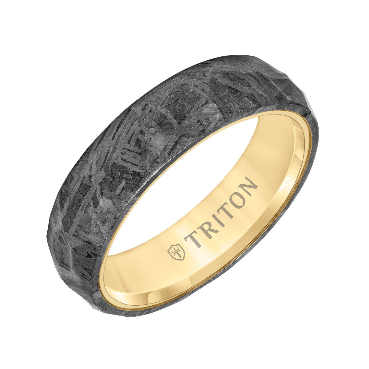 Flat Edge Meteorite Top Contemporary Wedding Band