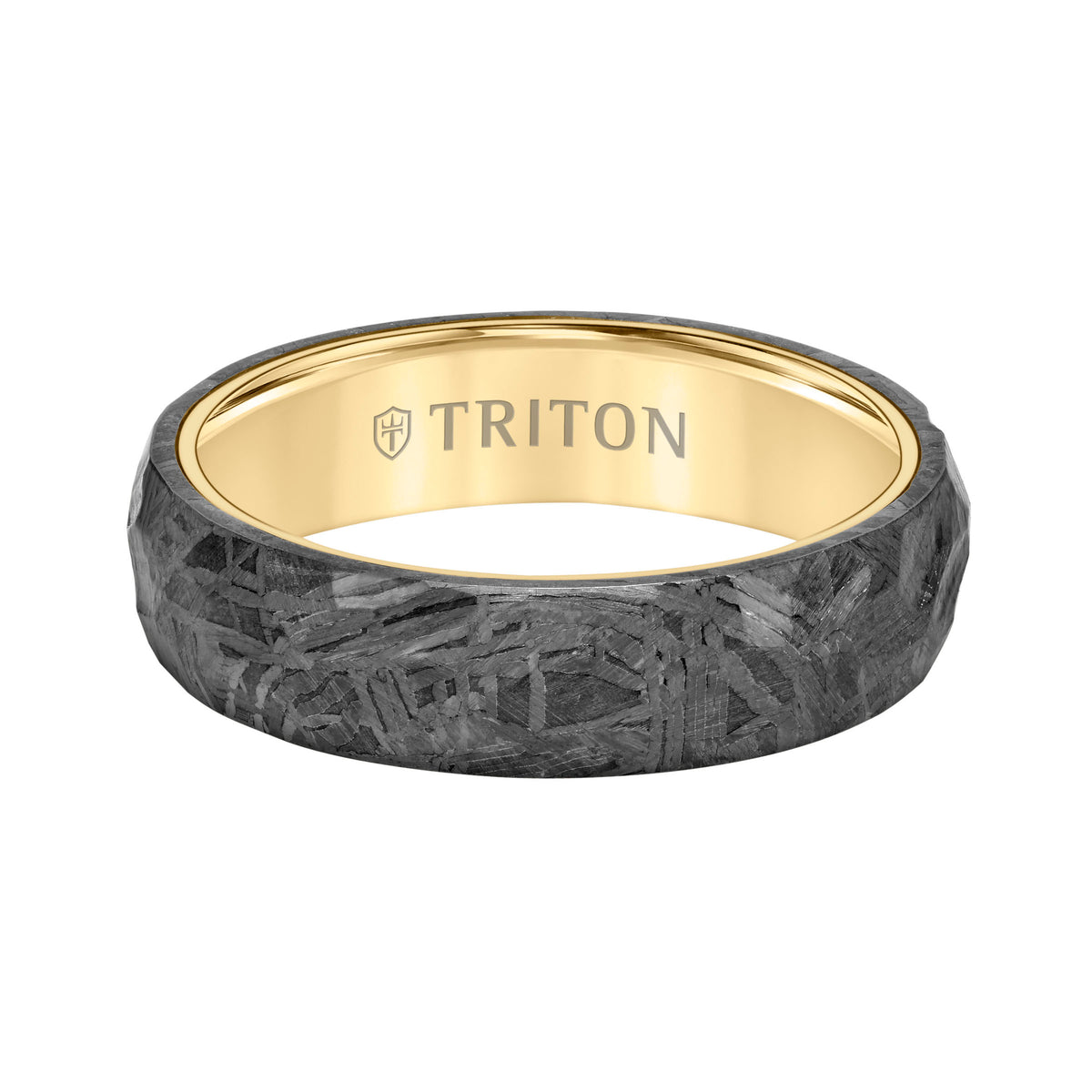 Flat Edge Meteorite Top Contemporary Wedding Band