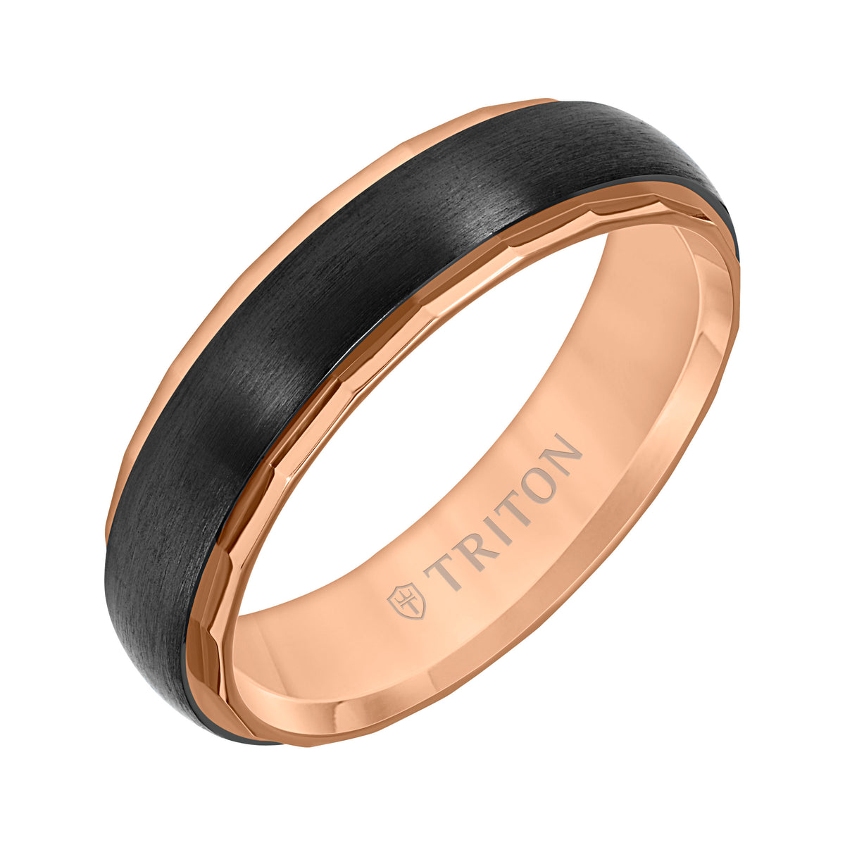 6MM Titanium Ring with Satin Finish and Faceted Edge
