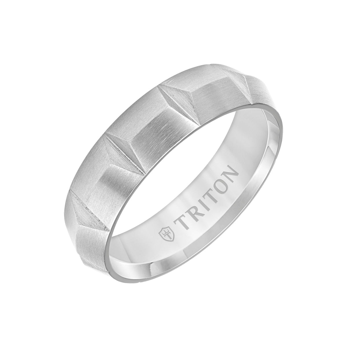 6MM Titanium Carved Ring with Brushed Finish