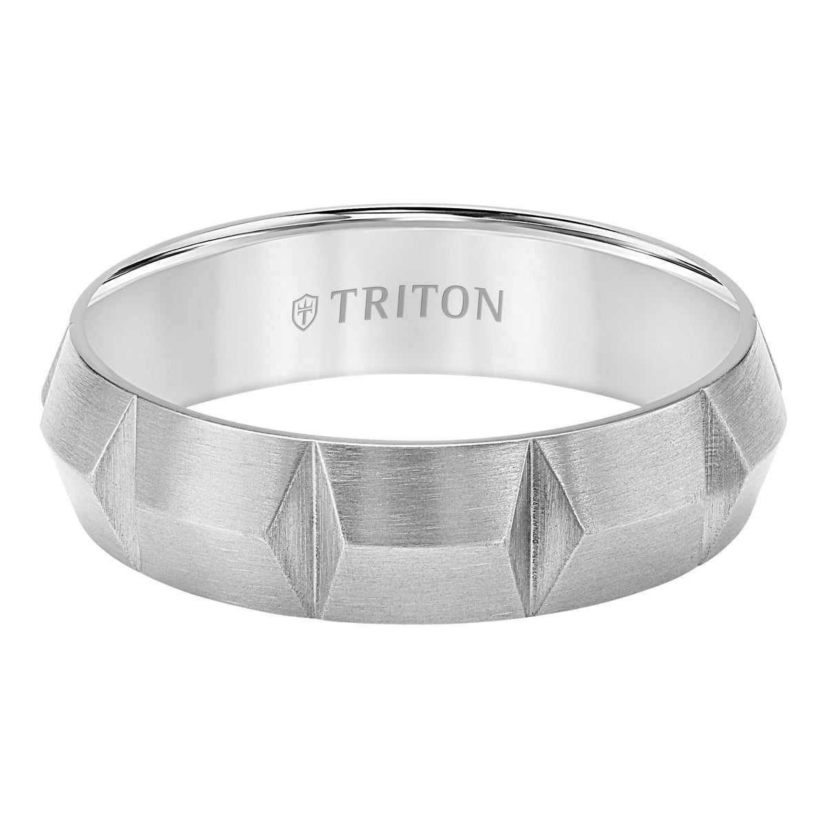6MM Titanium Carved Ring with Brushed Finish