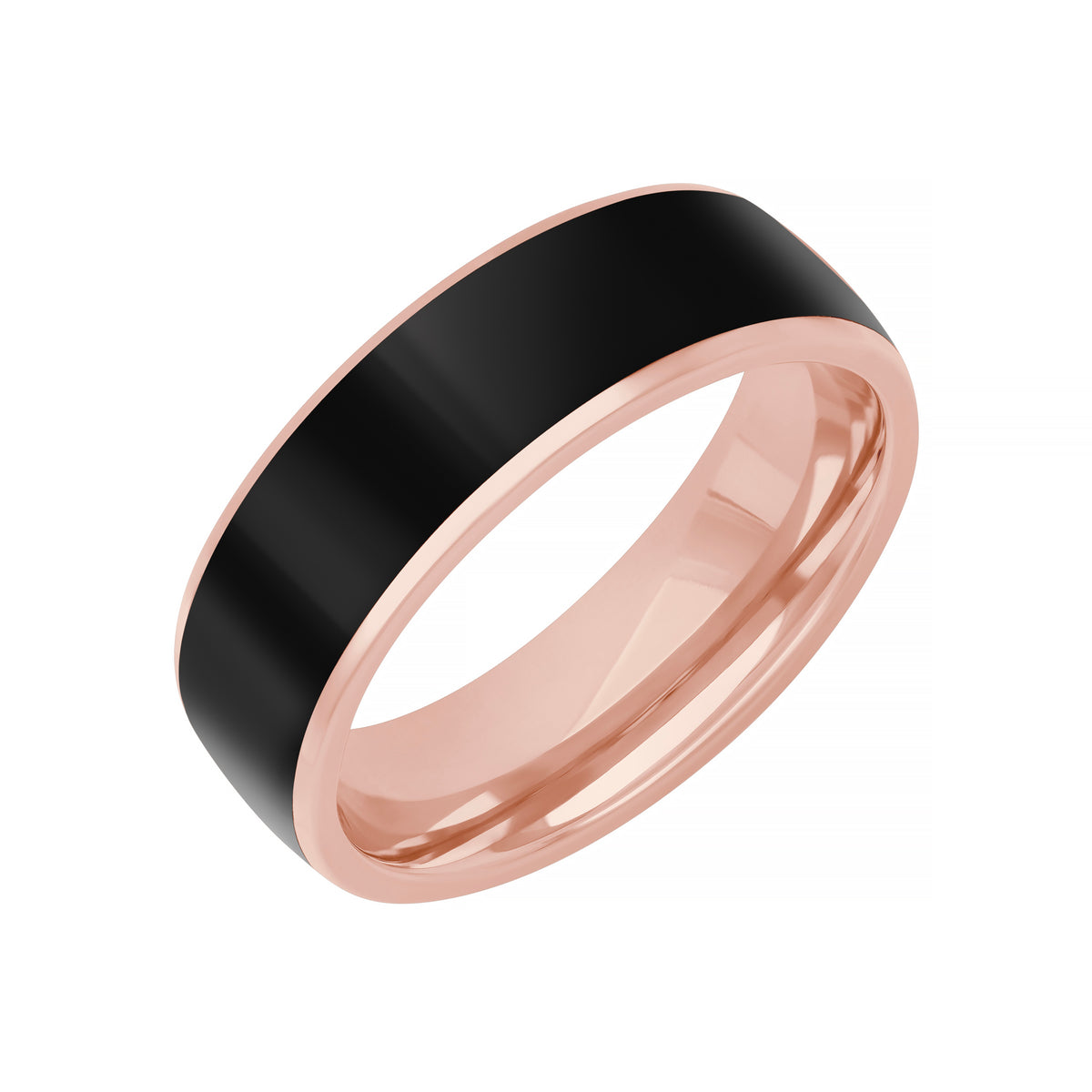 7MM Ceram8 Inlay with Dome Profile Wedding Band