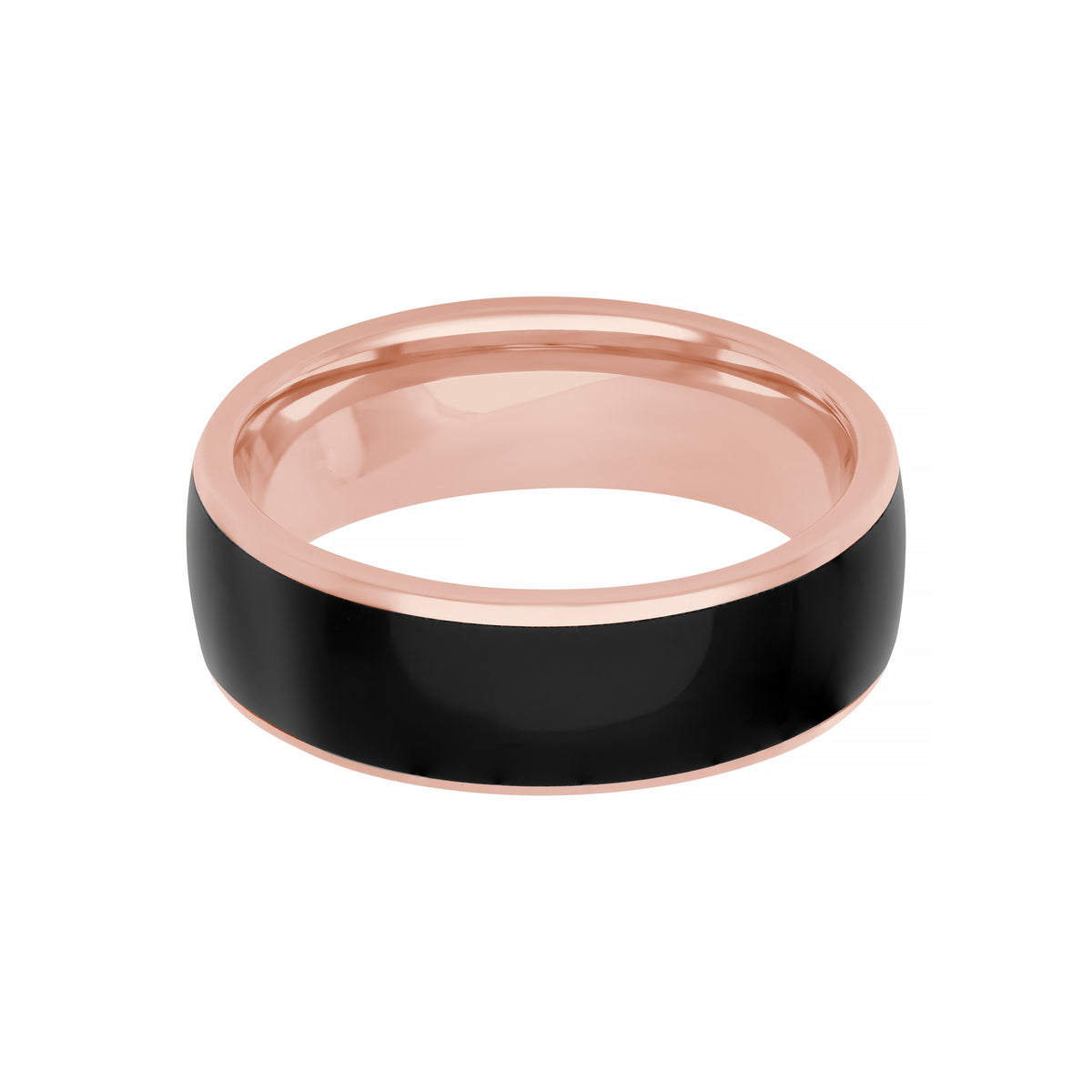 7MM Ceram8 Inlay with Dome Profile Wedding Band
