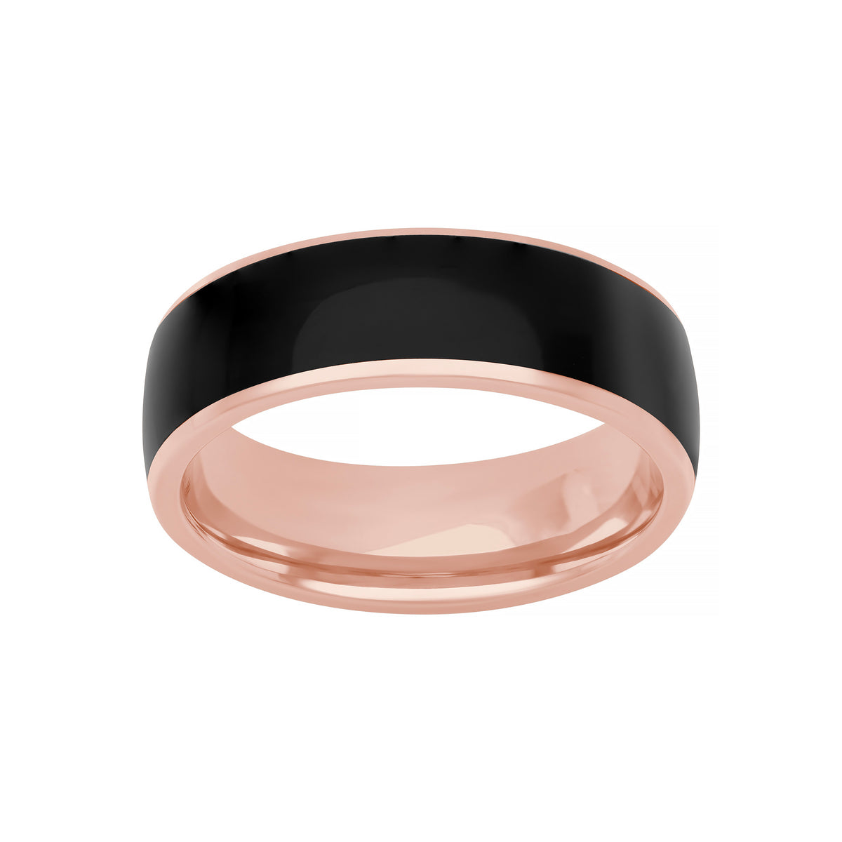 7MM Ceram8 Inlay with Dome Profile Wedding Band