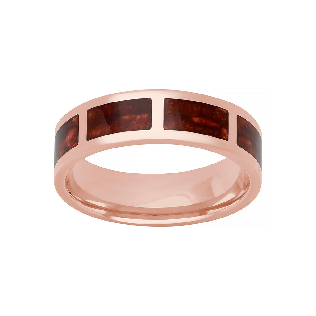 6MM Flat Ladder with Ceram8 Inlay Wedding Band
