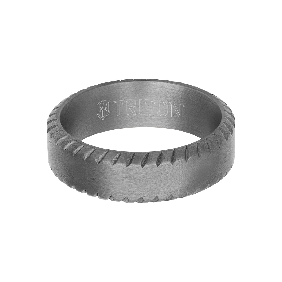7MM Tantalum Ring - Milgrain Finish and Bevel Edge