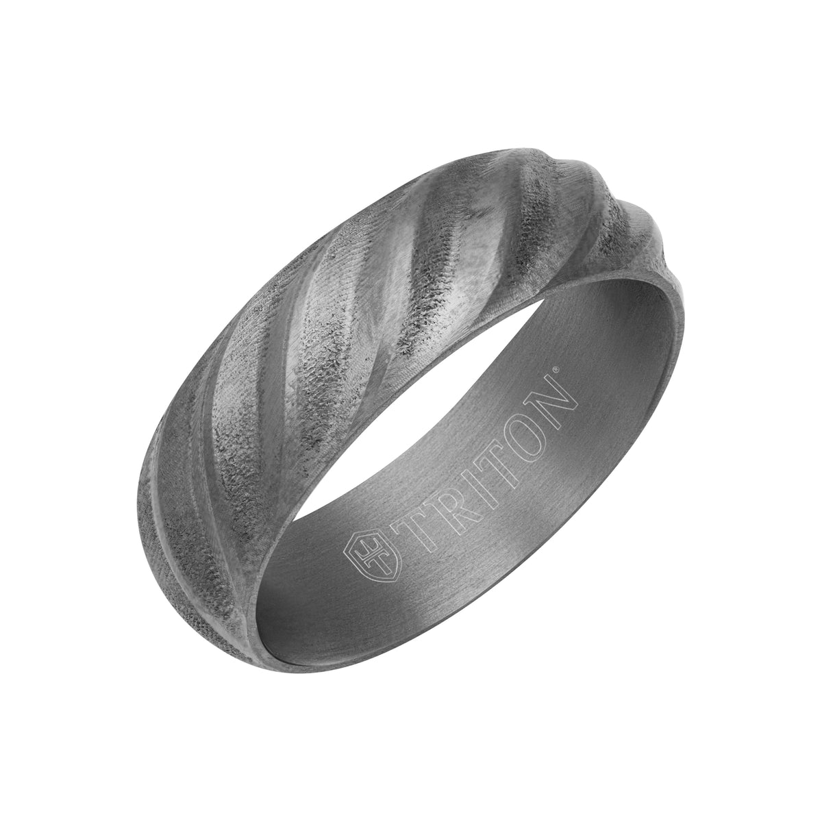 7MM Tantalum Ring - Roped Inlay and Flat Edge