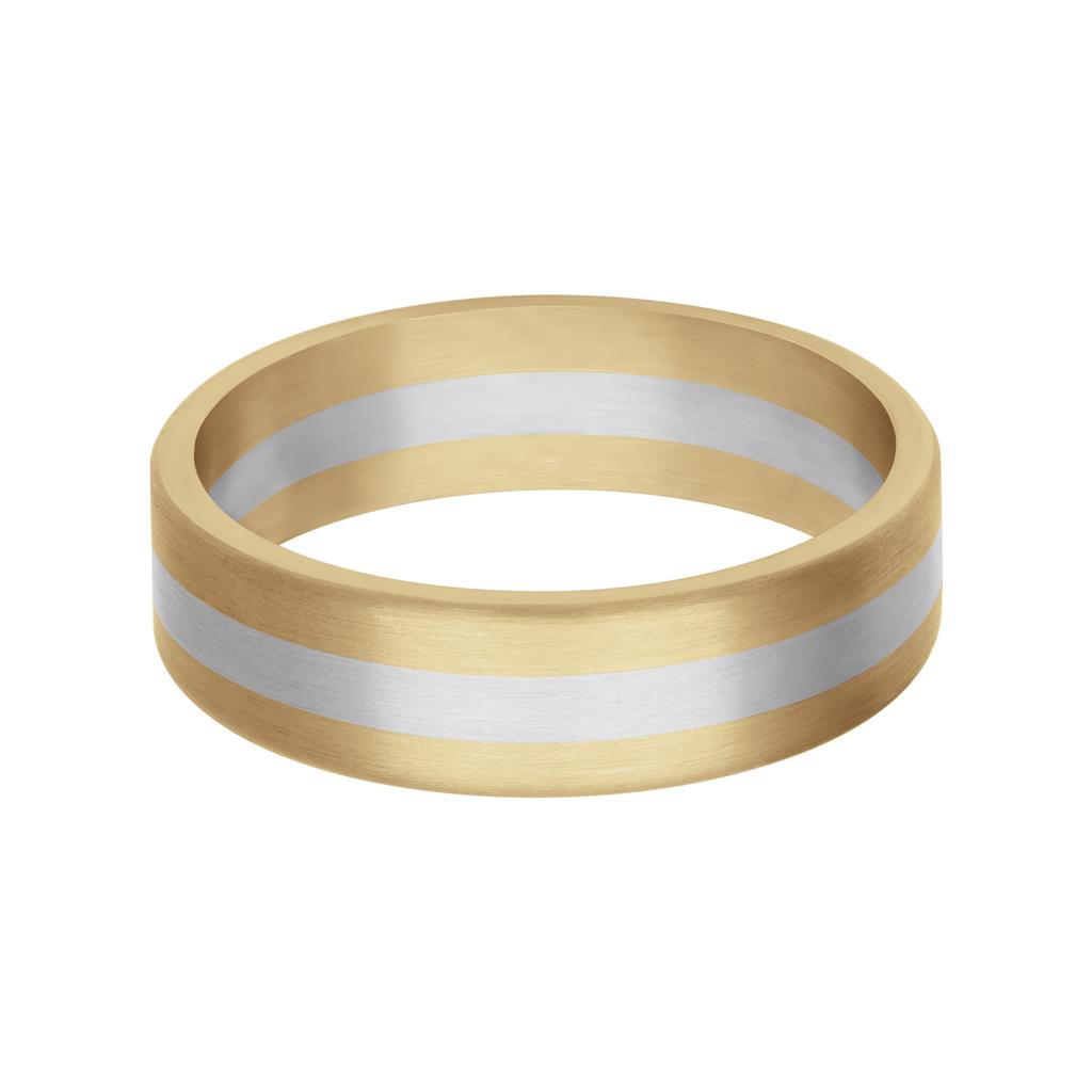 4MM 18K Yellow Gold and Platinum Custom Configuration with Two Layers and Flat Edge Fusion Band