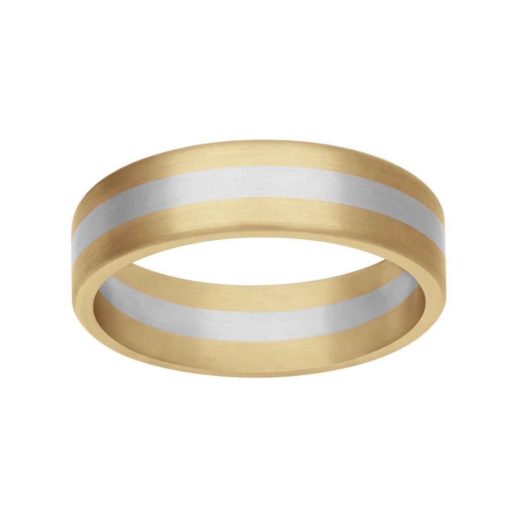 4MM 18K Yellow Gold and Platinum Custom Configuration with Two Layers and Flat Edge Fusion Band