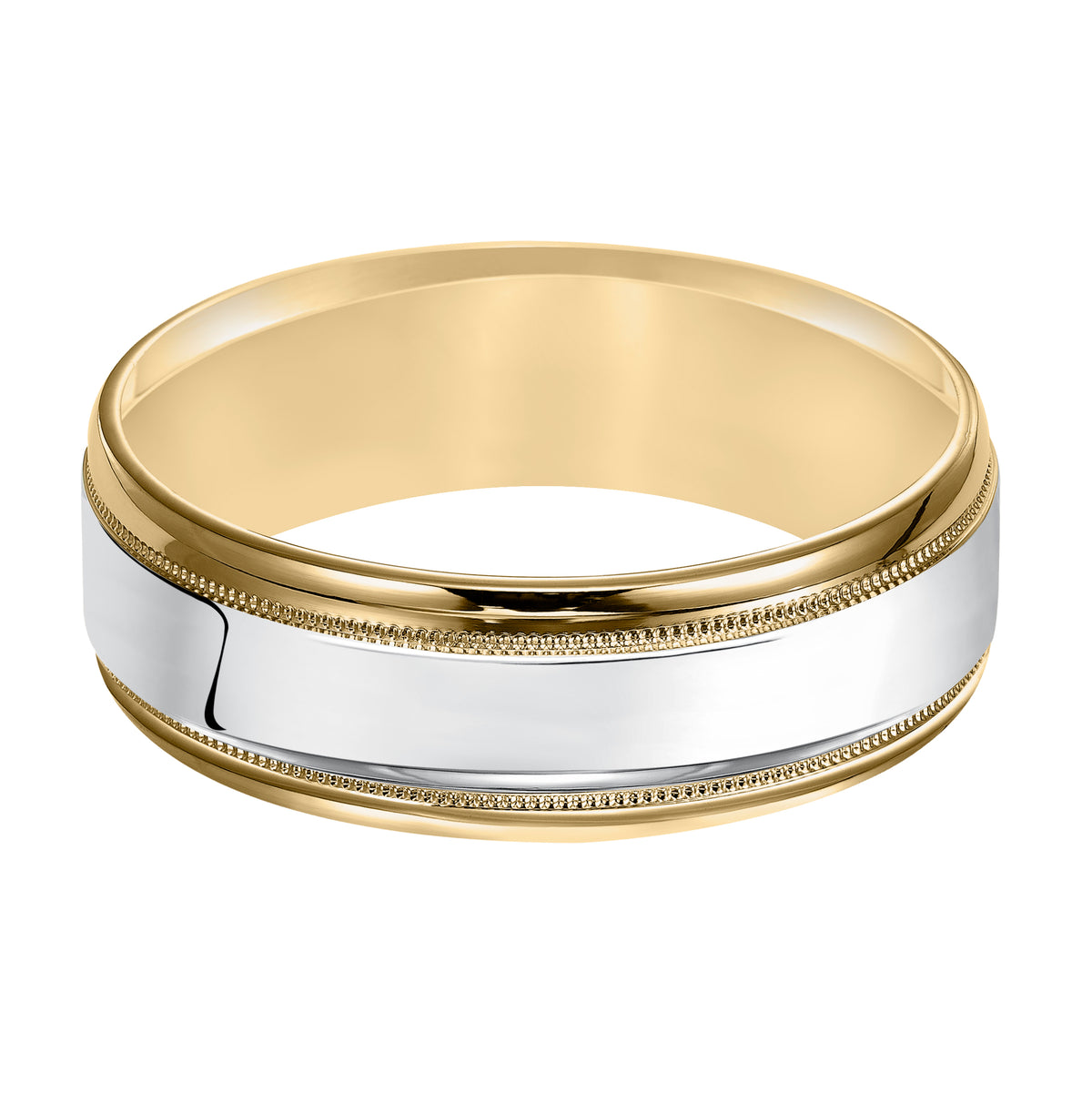 Luxurious Yet Classic this Standard Fit Wedding Band Features a Bright Polished Finish with Milgrain Detailing and Round Edges