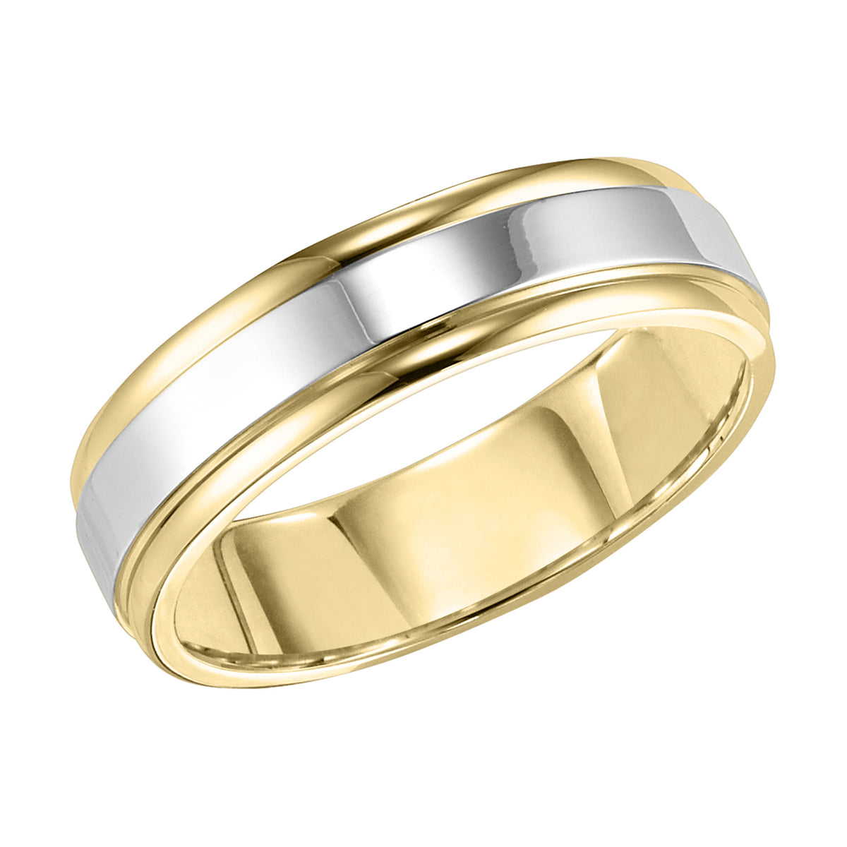 Sleek yet handsome, this Comfort Fit wedding band is eye-catching with its bright polished finish and round edges