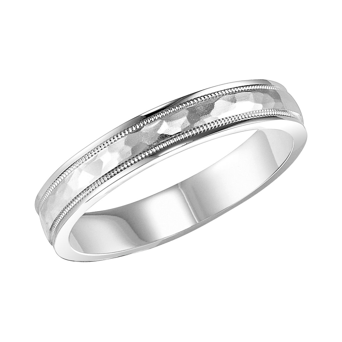 This low domed Comfort Fit wed band features a brushd hammerd finish with milgrn and round edges to complete this luxurious yet classic look Pls note hand hammerd styles will have slight variations due to the nature of the manufacturing process