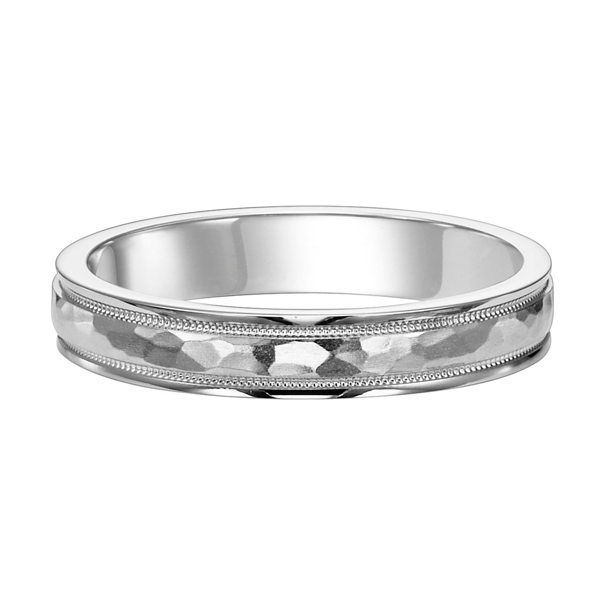 This low domed Comfort Fit wed band features a brushd hammerd finish with milgrn and round edges to complete this luxurious yet classic look Pls note hand hammerd styles will have slight variations due to the nature of the manufacturing process