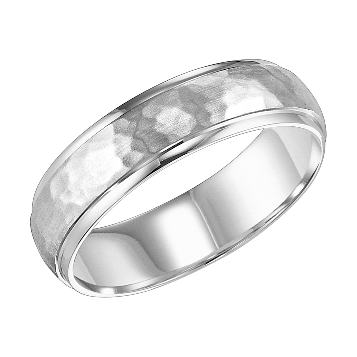 Flat Round Edge Carved Wedding Band