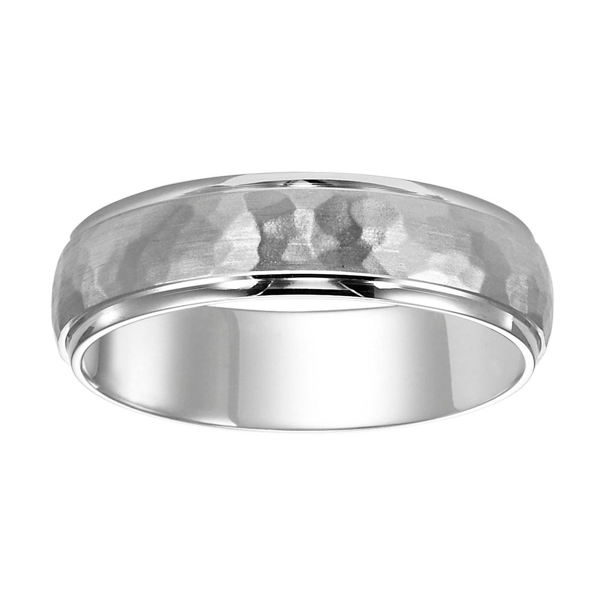 Flat Round Edge Carved Wedding Band