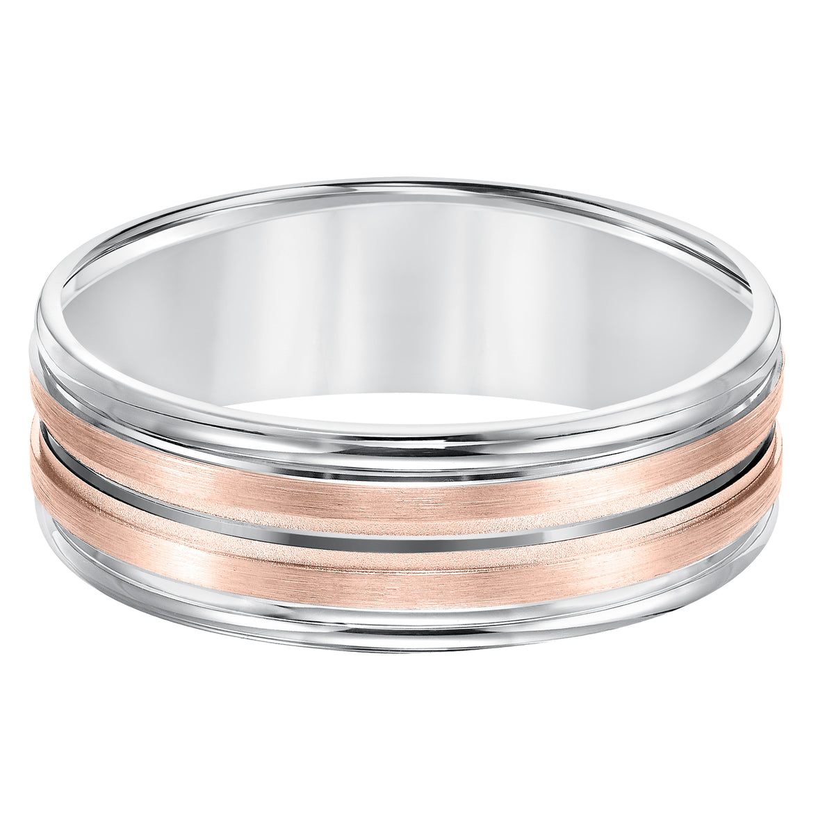 Round Edge Carved Wedding Band