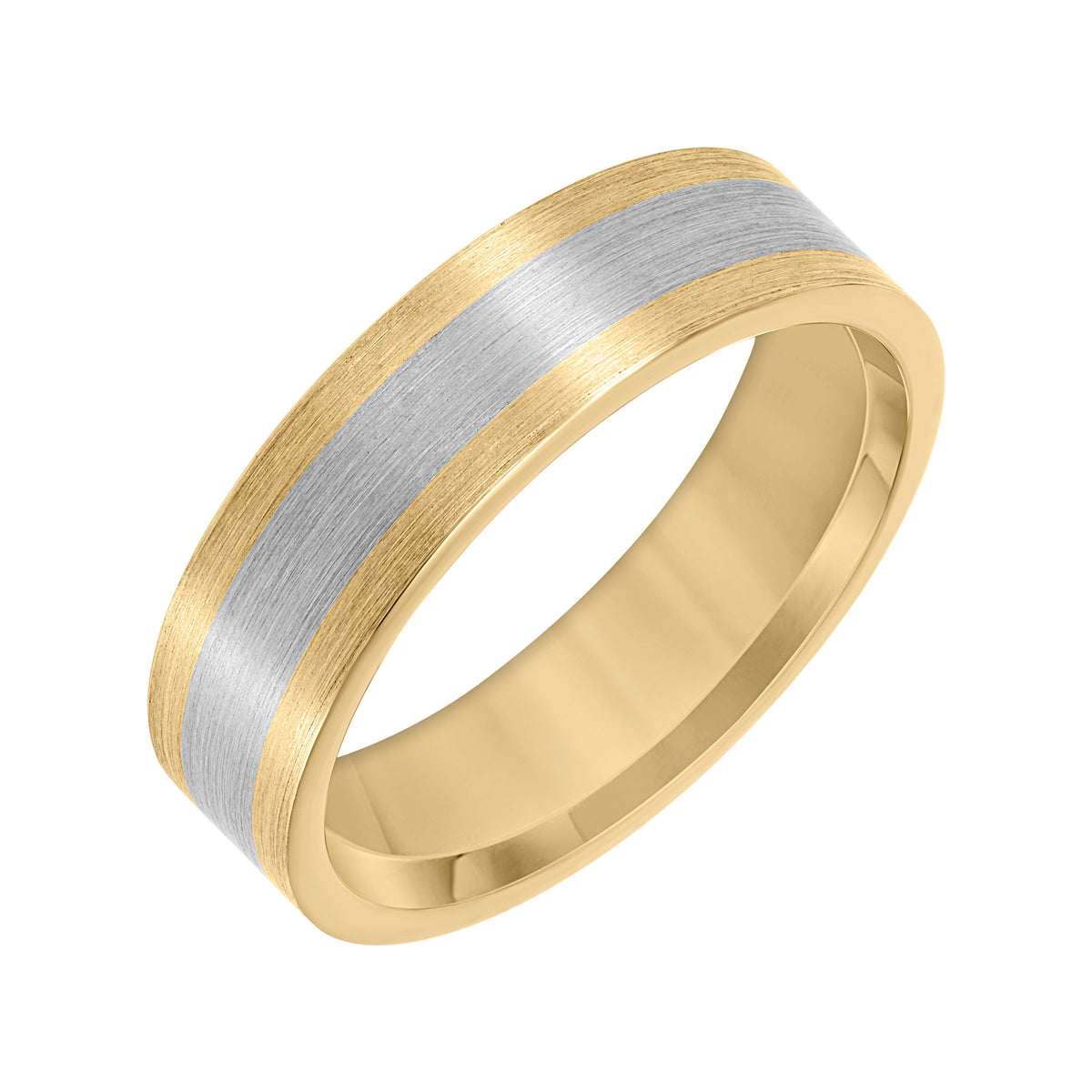 Flat Roll Edge Carved Wedding Band