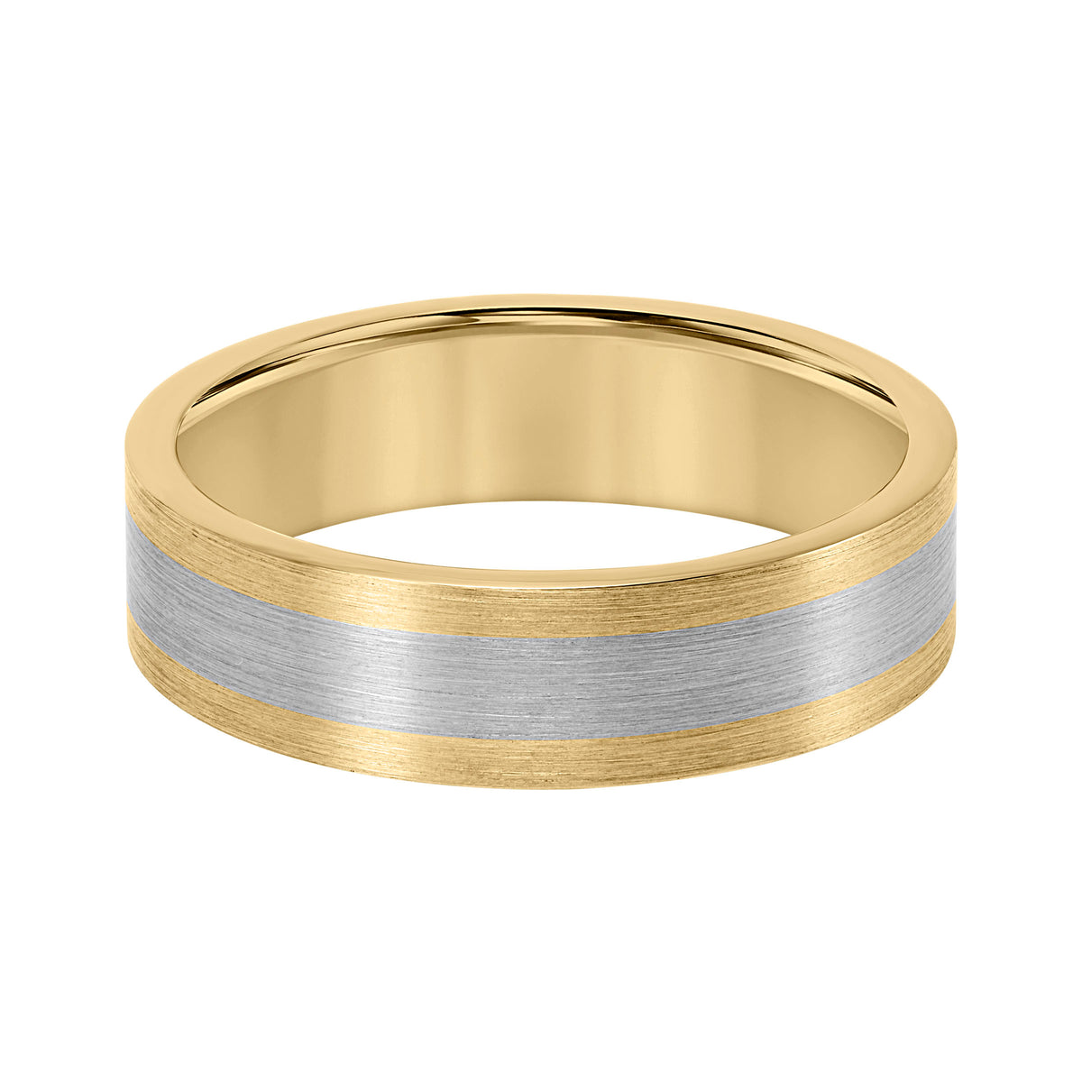 Flat Roll Edge Carved Wedding Band