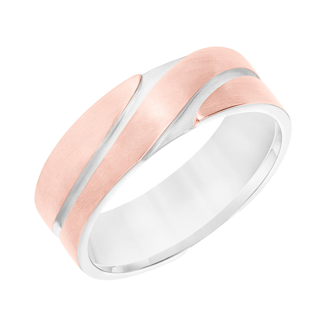 Men's Band with Flat Satin Finish Profile with Soft Sand Groove Design
