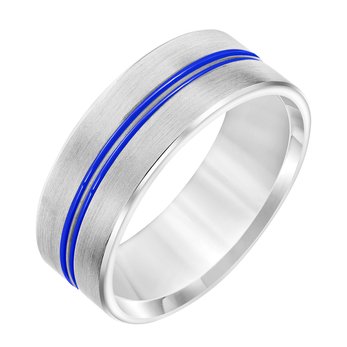 Flat Top Flat Edge Carved Wedding Band