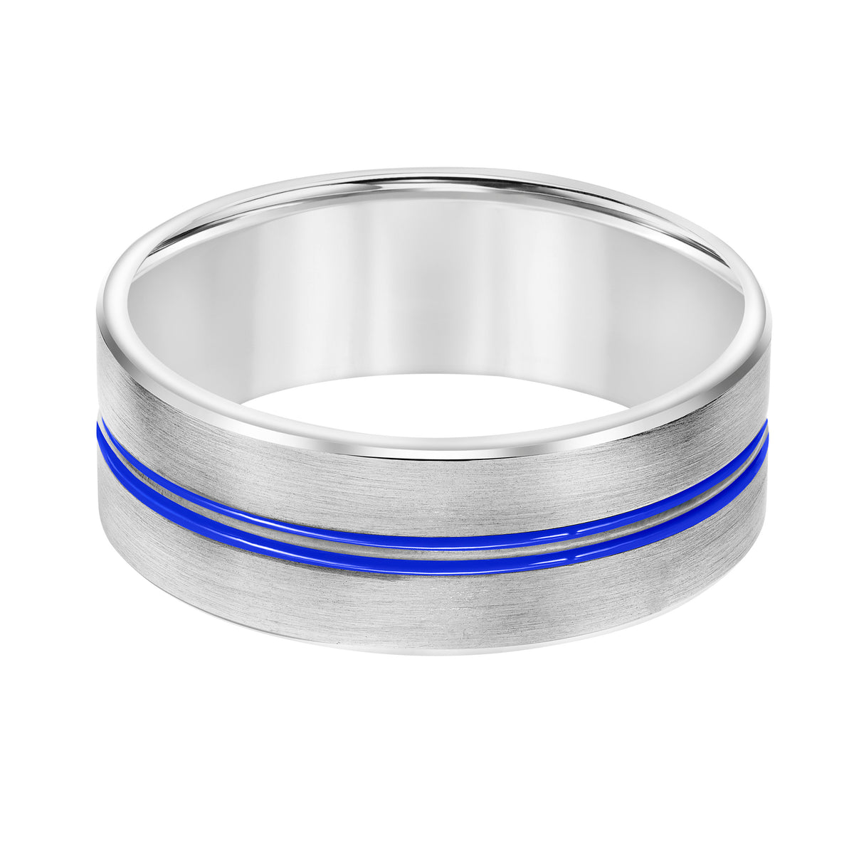 Flat Top Flat Edge Carved Wedding Band