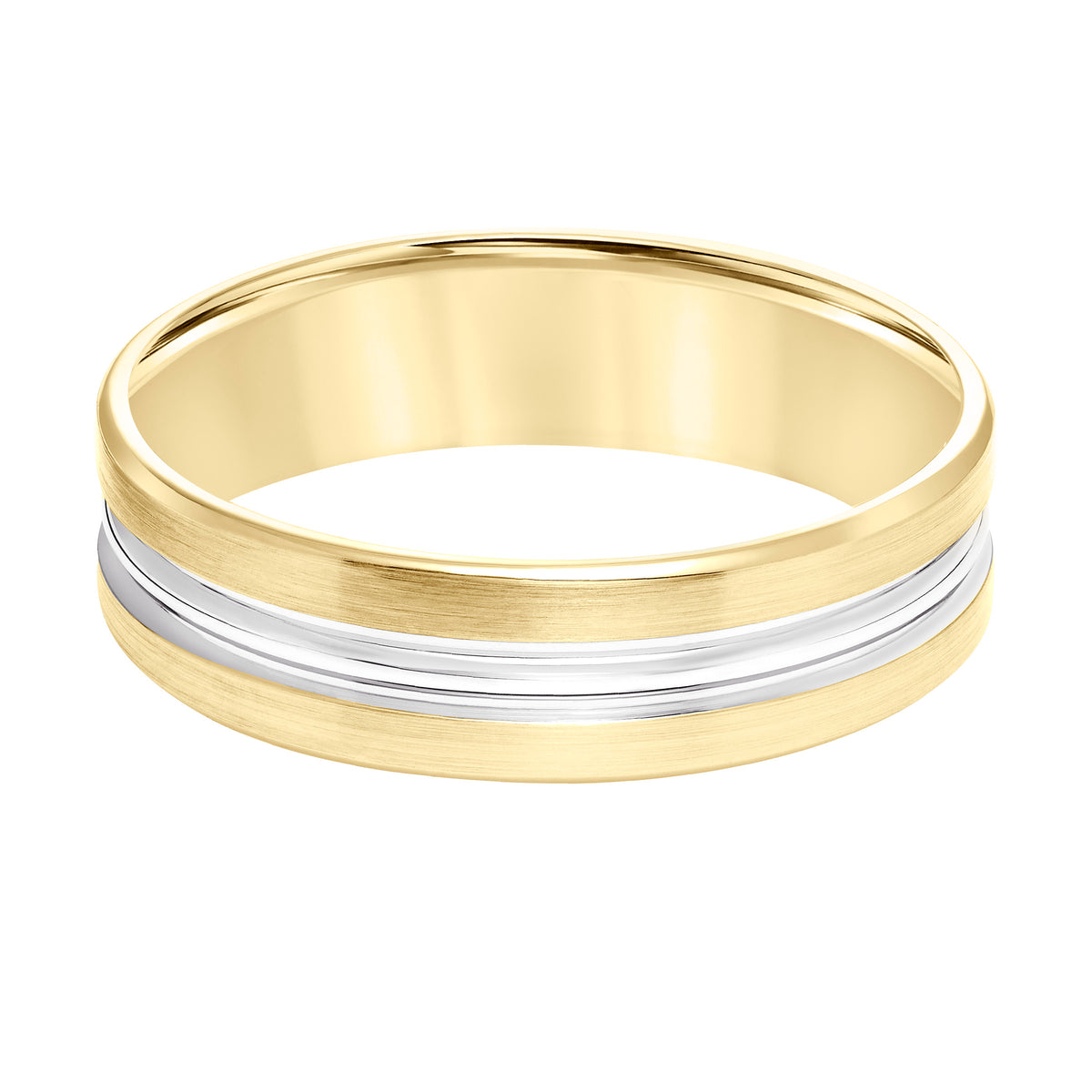 Flat Bevel Edge Carved Wedding Band